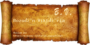 Bozsán Viktória névjegykártya